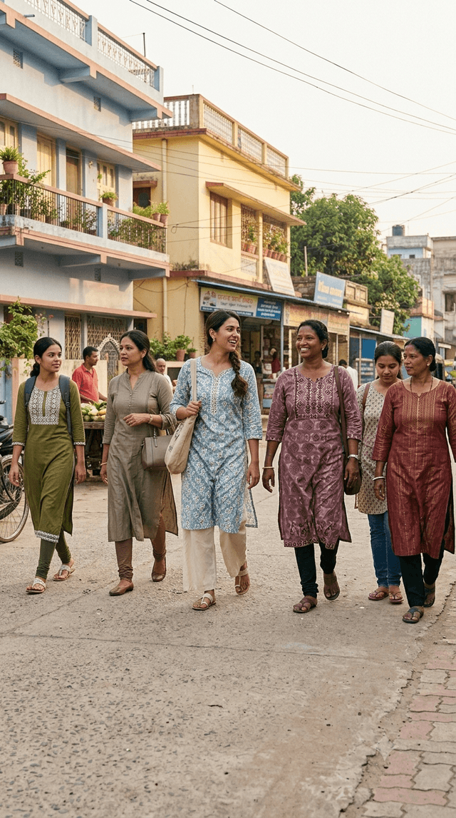 Women's everyday clothing on display